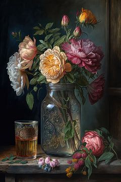 Vaas met bloemen van Bert Nijholt