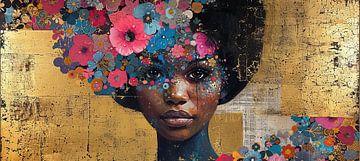 Vrouw Bloemenportret | Bloom Gazer van Kunst Kriebels