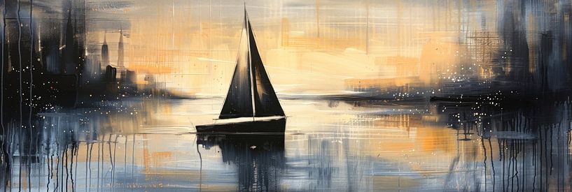 Abstracte Geometrische Zeilboot van Poster Art Shop