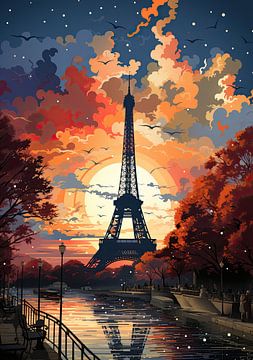 Paris Eiffelturm Frankreich Pop Art von Niklas Maximilian
