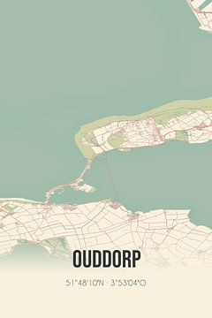 Vieille carte d'Ouddorp (Hollande méridionale) sur MyCityPoster