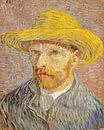 Autoportrait avec un chapeau de paille, Vincent van Gogh par Des maîtres magistraux Aperçu