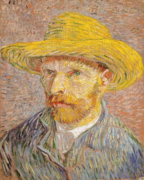 Autoportrait avec un chapeau de paille, Vincent van Gogh par Des maîtres magistraux