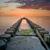 Buhne beim Sonnenuntergang an der Ostsee von t.ART