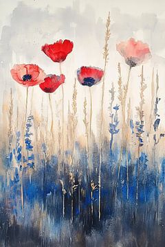 Klaprozen | Silent Blue Fields van Zen en Meer