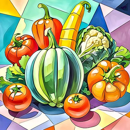 Vegetables in pastel