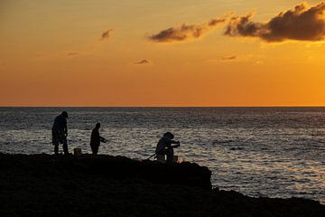 Uiterste punt van Curacao bij zonsondergang van Janny Beimers