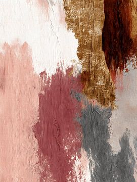 Abstract in soft pink, grey and gold by Gypsy Galleria