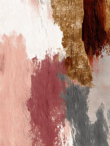 Abstract in soft pink, grey and gold by Gypsy Galleria