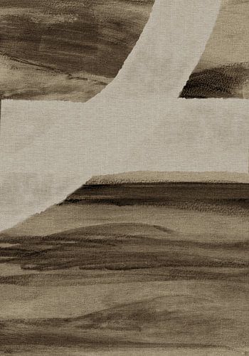 Eenzaamheid. Minimalistisch abstract in aardetinten.