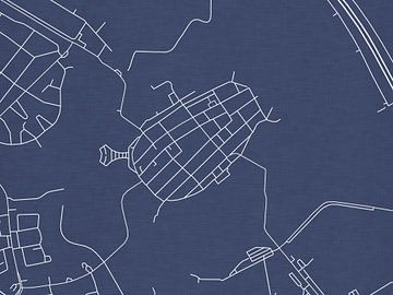 Kaart van Naarden in Royaal Blauw van Map Art Studio