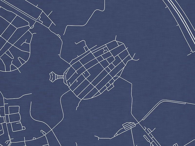 Map of Naarden in Royal Blue by De Kaartenwinkel