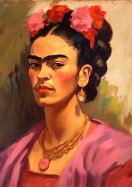 Frida Poster - Frida Art Print Wall Art Portrait by Niklas Maximilian