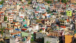 L'heure d'or à Katmandou : Une vue du paysage urbain sur Jeroen Kleiberg