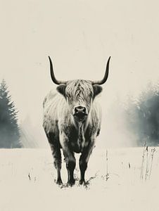 Herrscher der Highlands - Schottischer Highlander in Monochrom