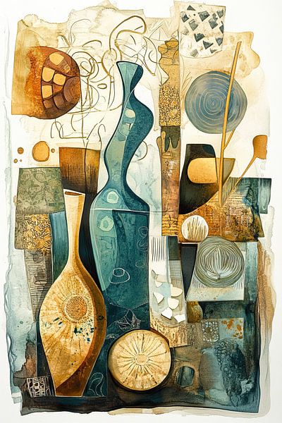 Zen Abstract | Beige and Blue Abstract Art by Zen and More