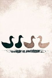 Silhouettes de canards sur texture sur Imperial Art House