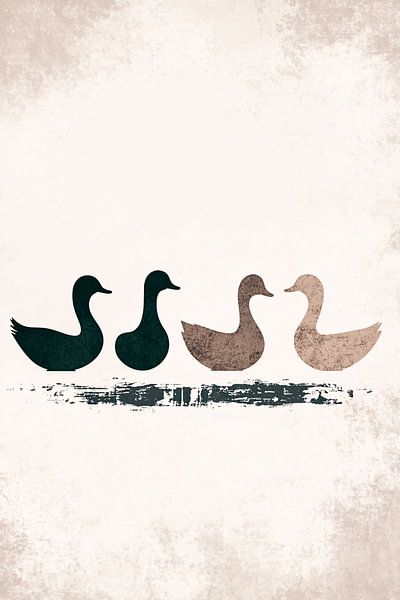 Silhouettes of ducks on texture by Imperial Art House