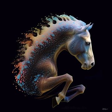 cheval en multicolore sur Gelissen Artworks