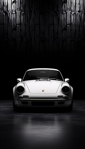 Sportauto Minimalistische Porsche Kunst - Zwart-Wit by Surreal Media