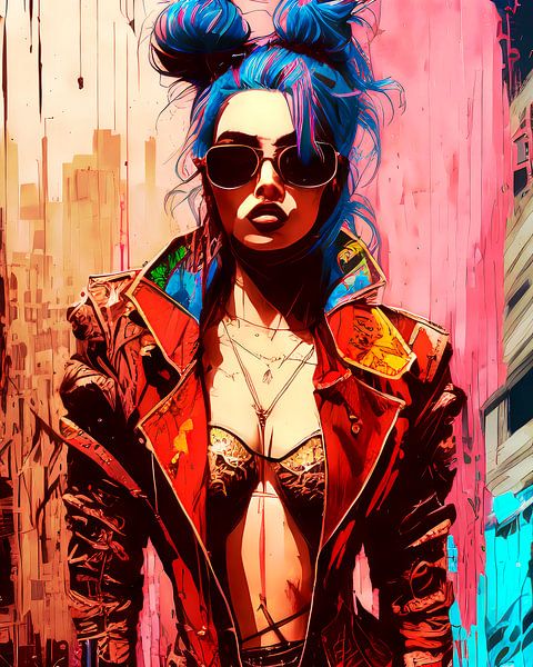 Portrait d'une femme cyberpunk par Zebra404 - Art Parts