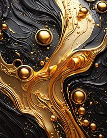 Goud en zwart met patroon