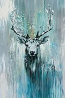Abstract painting of a deer