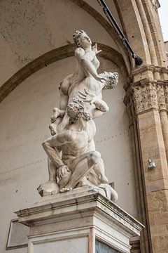 Vergewaltigung der Sabinerin, Giambologna, 1581-1583. Loggia dei Lanzi, Florenz, Italien von Joost Adriaanse