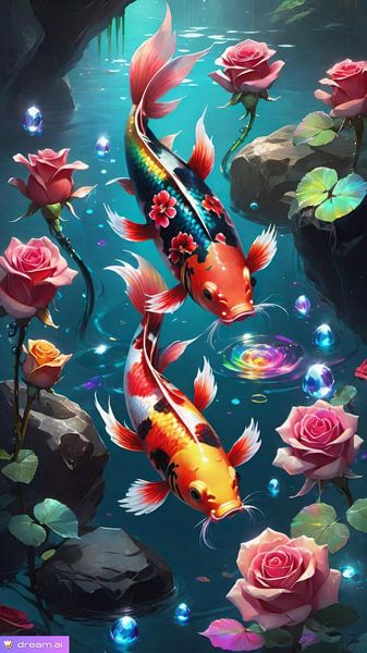 Koi Symfonie: harmonie in bloei van Hanzo Hasashi