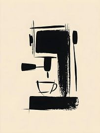 Minimalistische Siebträgermaschine im Brush-Stil