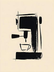 Minimalistische Siebträgermaschine im Brush-Stil