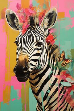 Zebra in jungle by Uncoloredx12