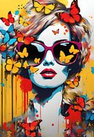 Abstract woman with sunglasses