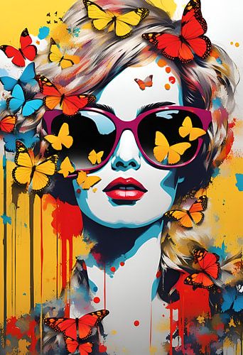 Abstracte vrouw met zonnebril