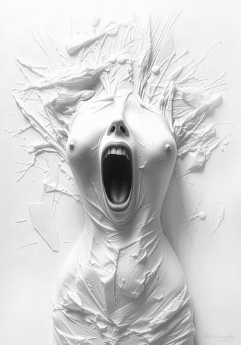 Le cri muet – Relief sculptural