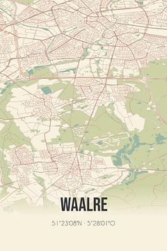 Vintage landkaart van Waalre (Noord-Brabant) van Rezona