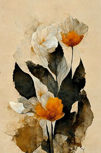 Fleurs de papier jaune