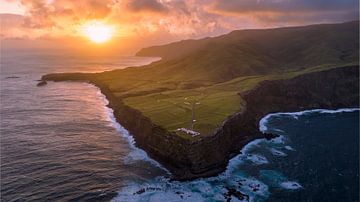 Sunset at the Azores Lighthouse by Ewold Kooistra