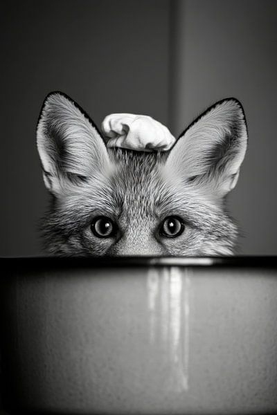 Fuchs in Küche von Poster Art Shop