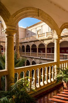 Patio with portico building in Almeria Spain Andalusia by Dieter Walther