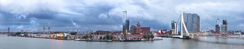 Panorama Maas tower/Erasmus bridge by Prachtig Rotterdam