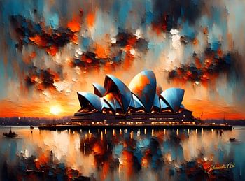 Sydney Opera House, Sydney, Australien bei Sonnenuntergang