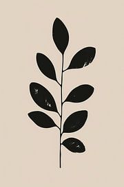 Ein minimalistisches Design mit einer abstrakten Blattform von Thea