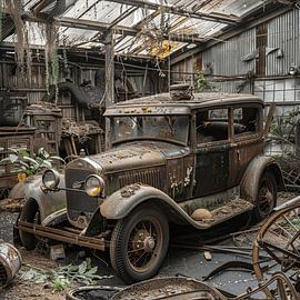 Ford Model A Oldtimer verstaubt vergessen Lost Place