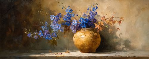 Golden Pot Bloom by Eye catching paintings