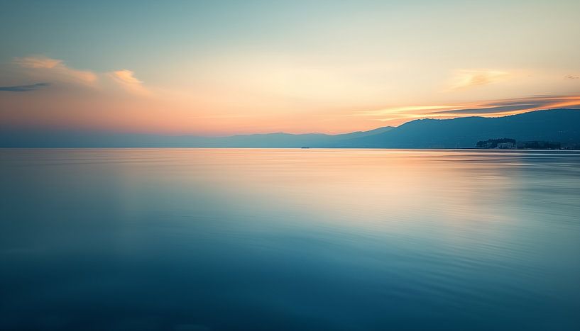 Calm beach pastel long exposure panorama by TheXclusive Art