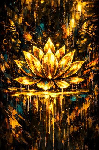 L'illumination dorée : le lotus sacré des ancêtres