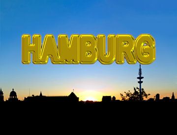 Gouden letters Hamburg van L.A.B.