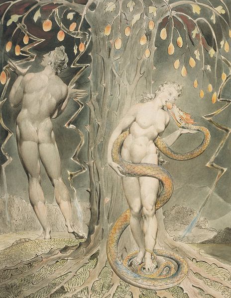 William Blake. Adam and Eve in Paradise by 1000 Schilderijen