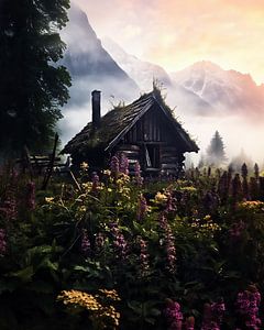 Hütte in den Bergen